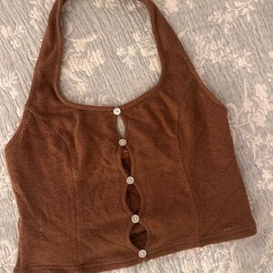 Brown Halter Top